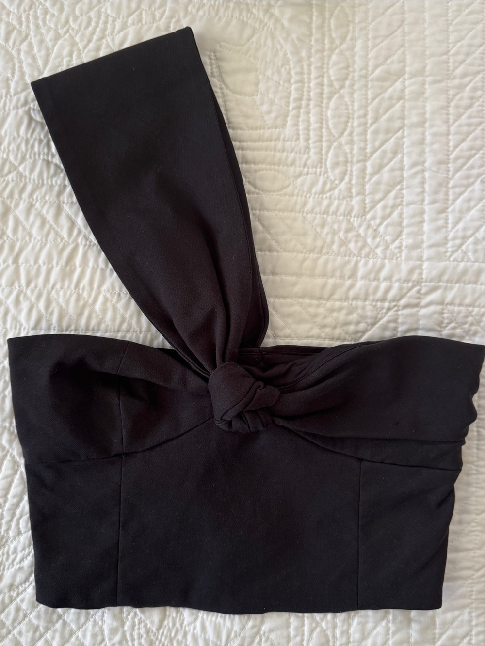 Zara Black One-Shoulder Knot Top